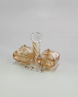 מלחיה קריסטל ענבר מרובעת+מכסה*מבצע