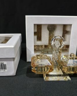 *7.3 מלחיה קריסטל ענבר מרובעת+מכסה*מבצע