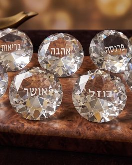 סט 7ברכות ביהלומי קריסטל כיתוב בכסף