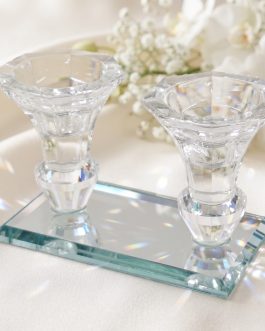 26.7פמוט 2קנים+מגש קריסטל*נטו