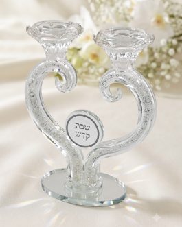 2.8פמוט לב קריסטל שבת קודש 21סמ