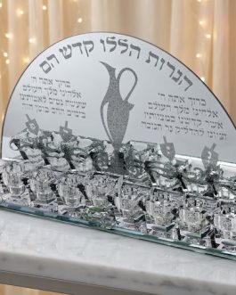 חנוכיה קריסטל דגם כד שמן 28X16סמ