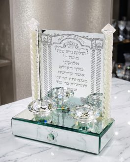 פמוט קריסטל עם מגירה22X27סמ