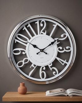 2.8שעון קיר מוכסף 30סמ*מבצע