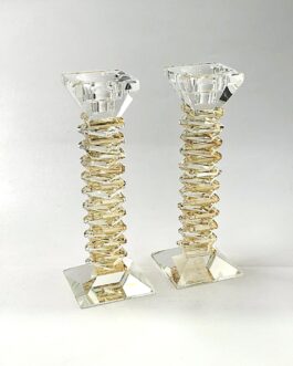 *19.3 48יח זוג פמוט קריסטל 28.5ס'מ