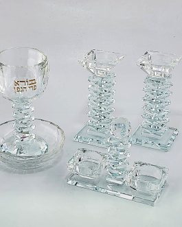 סט פמוט מדורג רחב 14ס'מ+גביע+מלחיה קריסטל