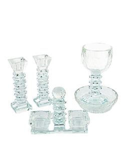 סט פמוט 14ס'מ+גביע+מלחיה קריסטל מדורג