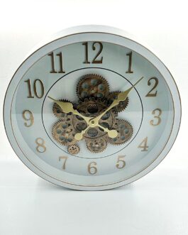 26.7שעון קיר פלסטיק לבן מנגנון 40ס'מ