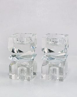 זוג פמוט קוביה קריסטל פרוזן 10סמ