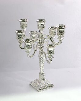 פמוט 9קנים מוכסף בסיס מרובע 29ס"מ