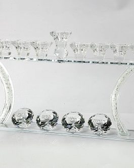 *31.10חנוכיה 4יהלומים קריסטל 37X20