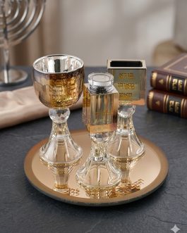 סט הבדלה קריסטל לוטוס מוזהב