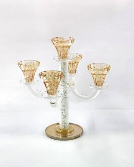 פמוט קריסטל 5קנים 26סמ