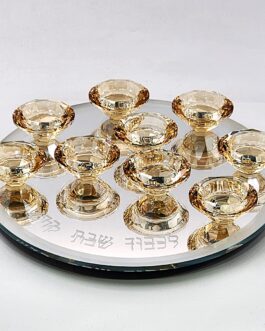 26.7פמוט 9קנים שולחני קריסטל 30סמ
