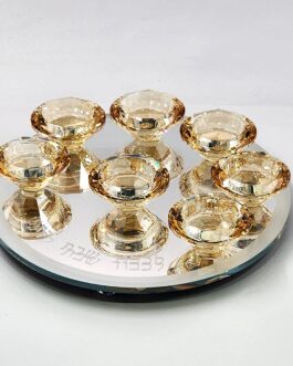 26.7פמוט 7קנים שולחני קריסטל 30סמ