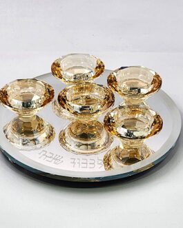 26.7פמוט 5קנים שולחני קריסטל 30סמ