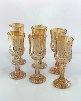 סט ליקררביעית קריסטל ענבר 105מיל*נטו