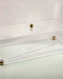 מגש עוגה+מכסה אקריליק35X15X11