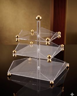 מגש 2קומות אקריליק25X25X33