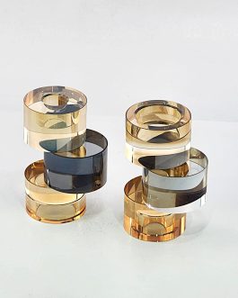 זוג פמוט קריסטל 12סמ