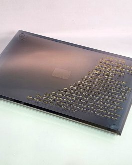 מגש קריסטל שחור שקוף 20X30ס'מ*נטו