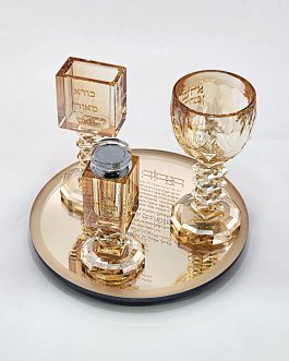 סט הבדלה קריסטל מגש עם ברכה