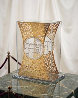 סטנד קריסטל לזמירות פלקטה מוזהבת16X9X18