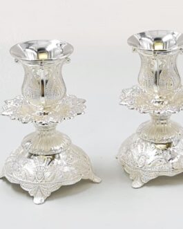 זוג פמוט פיליגרן מיני מוכסף 11סמ