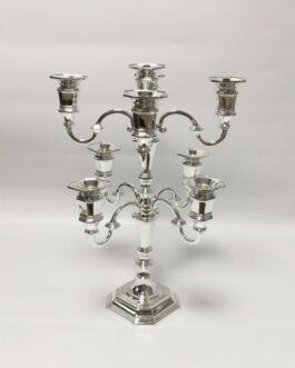 פמוט 9קנים מוכסף"אנגלי" 38ס"מ