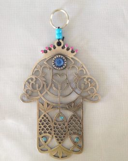 חמסה רשת פיוטר 16סמ דגים+מנורה אבן כחולה