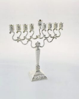 חנוכיה מוכספת בסיס מרובע 23X25 ס"מ
