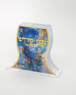 מחזיק גפרורים אקריליק שייש כחול