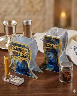 זוג בשמים+נר הבדלה אקריליק שייש כחול