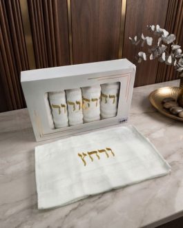 מארז 6מגבות לנטילת ידיים ורחץ זהב