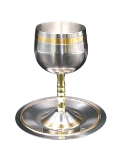 גביע יין נרוסטה פס זהב 14סמ