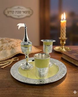 סט הבדלה י'ם מוכסף ואמאיל גביע חזון