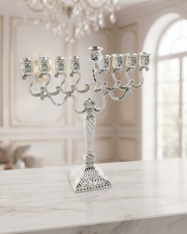 חנוכיה מוכספת בסיס מרובע 23X25 ס"מ