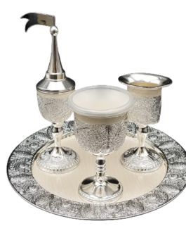 סט הבדלה פיליגרן מוכסף ואמאיל