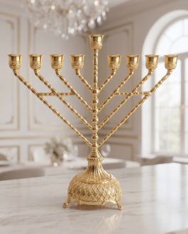 חנוכיה מוזהבת 40ס"מ